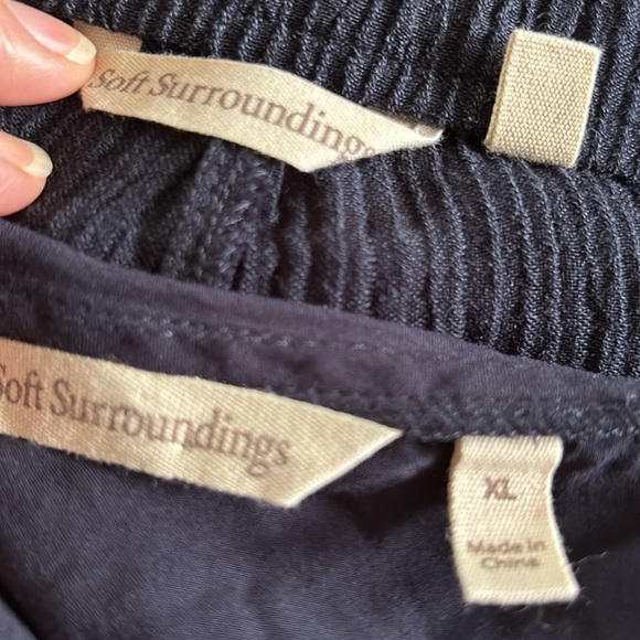 Soft Surrounding Gauze 2Pc Pant Set Navy Sz XL Tank Round Hem Wide Leg Pant - Picture 8 of 9